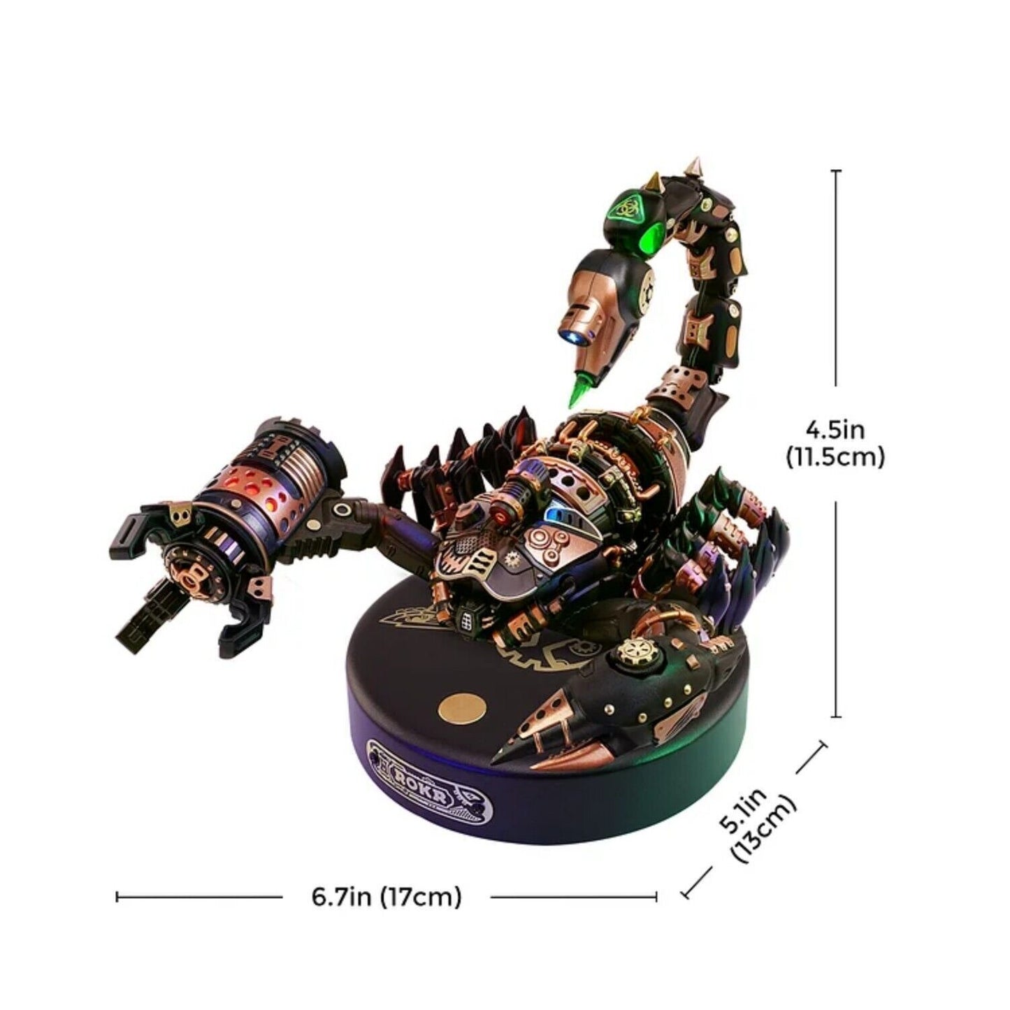 Robotime ROKR Battlefield Scorpion 123-Piece 3D Steampunk Mechanical Puzzle (Battery-Operated Interactive Model