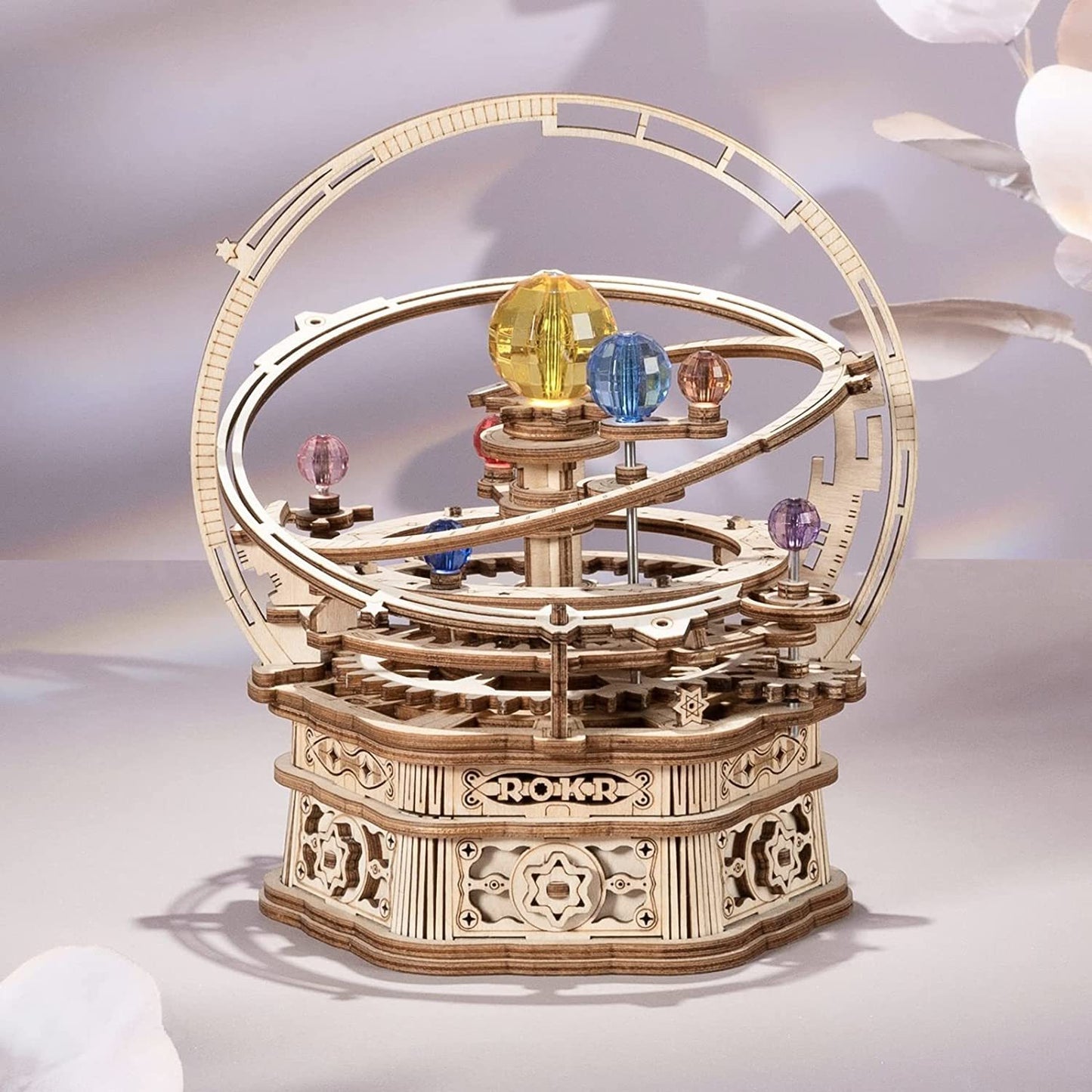 ROKR Starry Night Orrery 84-Piece 3D Wooden Mechanical Music Box