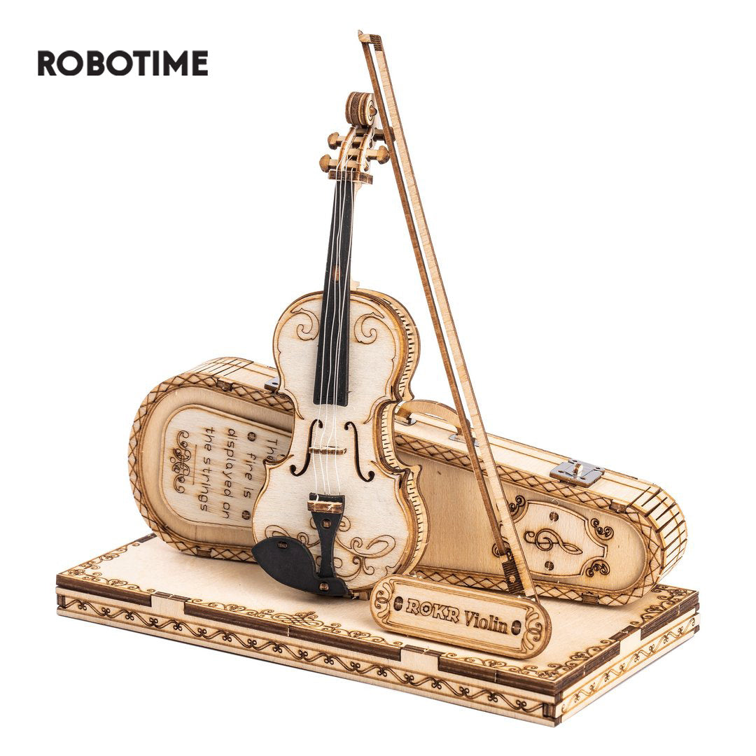 Robotime ROKR Violin Capriccio 62-Piece 3D Wooden Puzzle – Musical DIY Model Kit