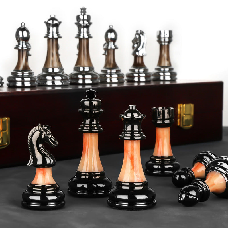 High-End Luxury Chess Gift Box Set – Executive Wooden Chess Set with Case