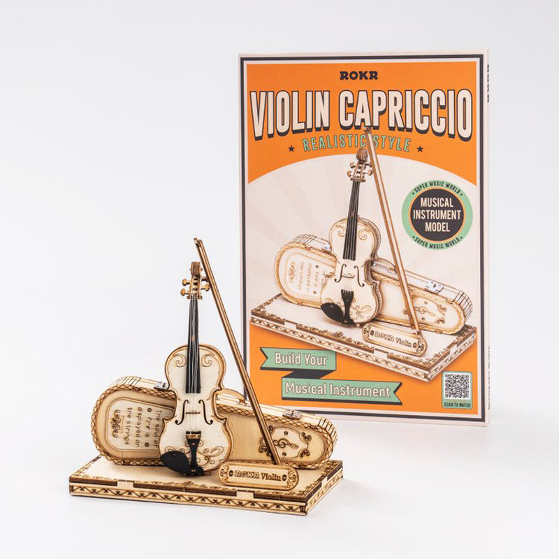 Robotime ROKR Violin Capriccio 62-Piece 3D Wooden Puzzle – Musical DIY Model Kit