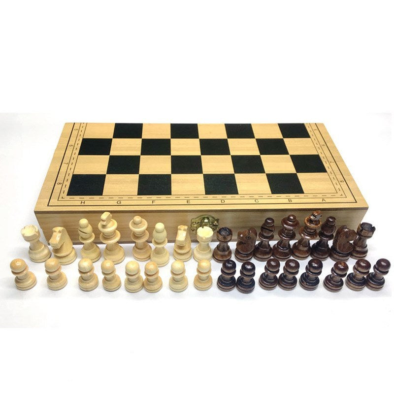 Folding Magnetic Wooden Chess Set – Portable Travel Chess Game with Full-Size Pieces