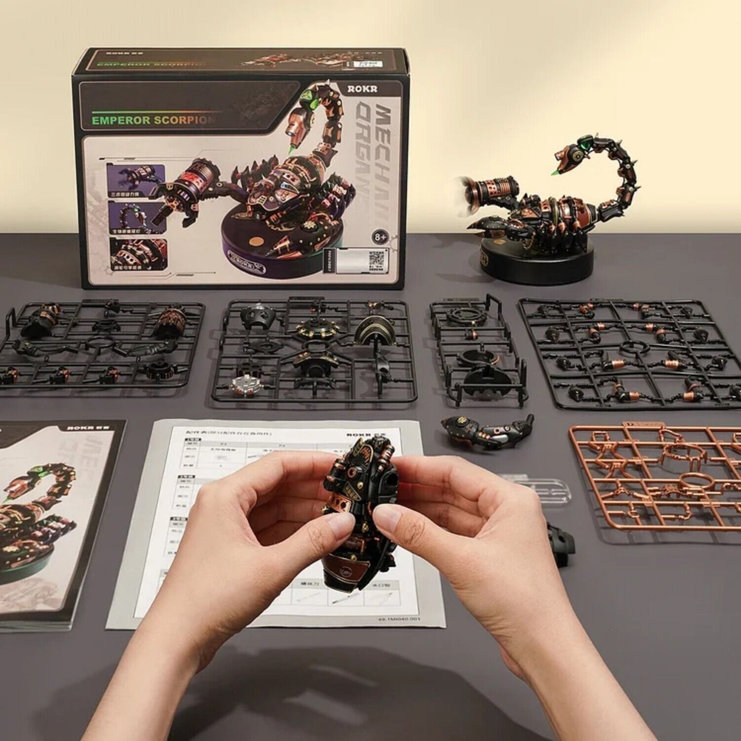 Robotime ROKR Battlefield Scorpion 123-Piece 3D Steampunk Mechanical Puzzle (Battery-Operated Interactive Model