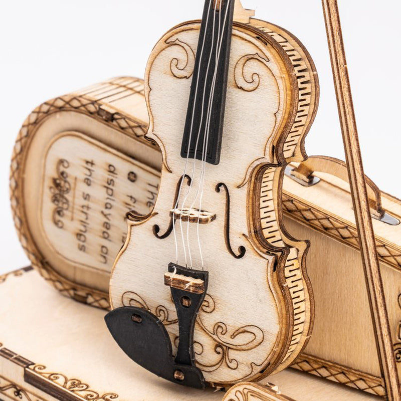 Robotime ROKR Violin Capriccio 62-Piece 3D Wooden Puzzle – Musical DIY Model Kit