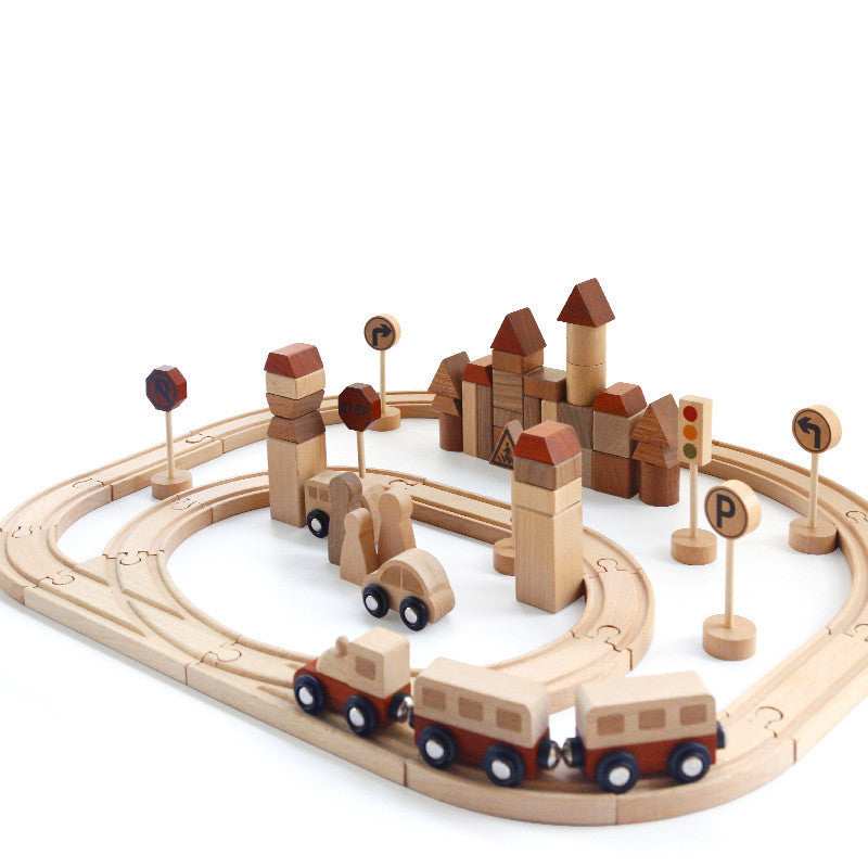 Wooden Forest Track Puzzle – Children's DIY Urban Rail Transit Construction Toy Set