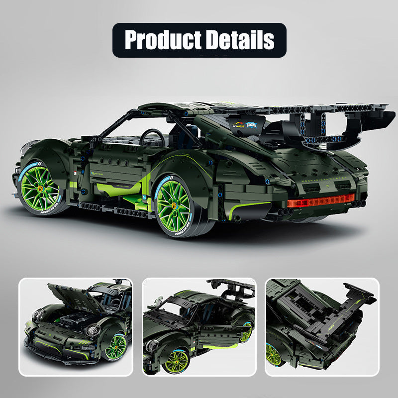 Gradient Sports Car Building Block Model – 3D DIY Automotive Brick Kit for Adults