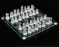Elegant Glass Chess Set – Transparent & Frosted Pieces with Mirrored Board – Decorative & Playable Gift