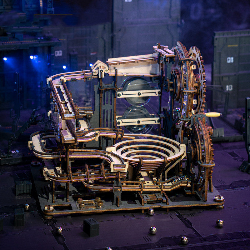 ROKR Marble Night City 3D Wooden Marble Run Puzzle – 294-Piece DIY Gear-Coaster Model