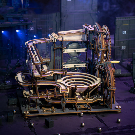 ROKR Marble Night City 3D Wooden Marble Run Puzzle – 294-Piece DIY Gear-Coaster Model