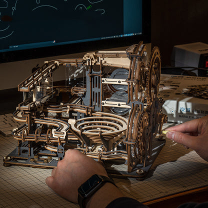 ROKR Marble Night City 3D Wooden Marble Run Puzzle – 294-Piece DIY Gear-Coaster Model