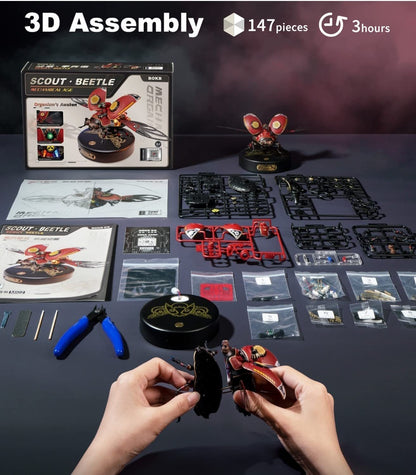 Robotime ROKR Scout Beetle 147-Piece 3D Mechanical Puzzle – ABS Plastic & Metal Punk Model
