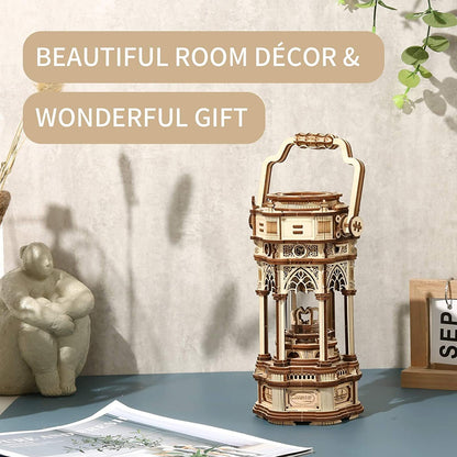 ROKR Victorian Lantern 3D Wooden Music Box Puzzle – 210-Piece DIY Mechanical Model