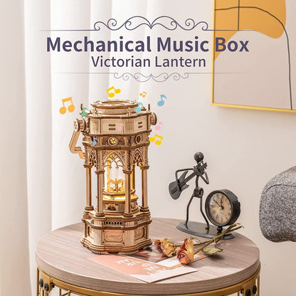 ROKR Victorian Lantern 3D Wooden Music Box Puzzle – 210-Piece DIY Mechanical Model
