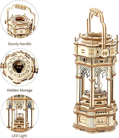 ROKR Victorian Lantern 3D Wooden Music Box Puzzle – 210-Piece DIY Mechanical Model