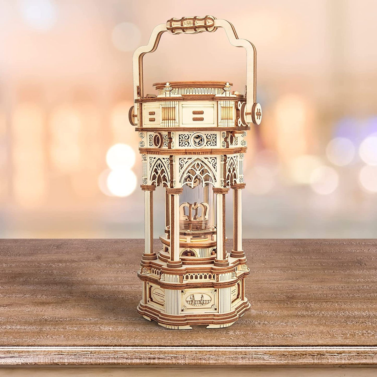 ROKR Victorian Lantern 3D Wooden Music Box Puzzle – 210-Piece DIY Mechanical Model