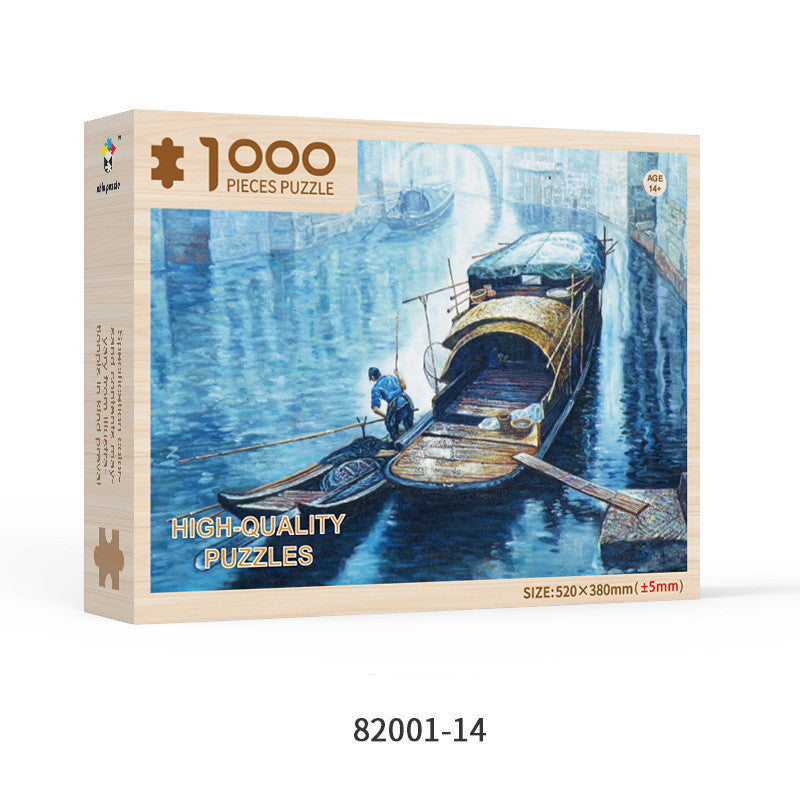 Custom 1000-Piece Wooden Puzzle – Special Shaped Educational Jigsaw for Adults