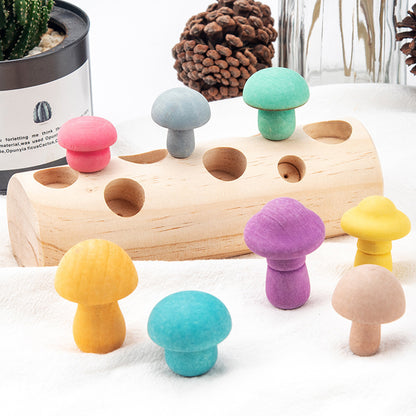 Wooden Mushroom Picking Game – Educational Montessori Sorting & Counting Toy