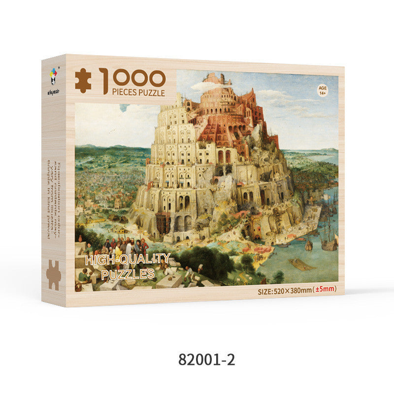 Custom 1000-Piece Wooden Puzzle – Special Shaped Educational Jigsaw for Adults
