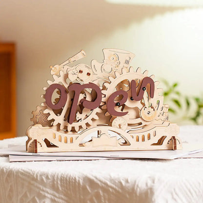 ROKR Open/Closed Sign 3D Wooden Puzzle – Mechanical Door Decor