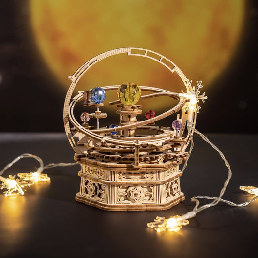 ROKR Starry Night Orrery 84-Piece 3D Wooden Mechanical Music Box