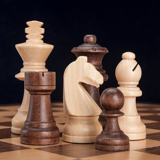 German Beech Wood Chess Set – Premium Folding Staunton Style