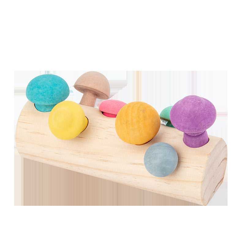 Wooden Mushroom Picking Game – Educational Montessori Sorting & Counting Toy