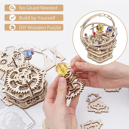 ROKR Starry Night Orrery 84-Piece 3D Wooden Mechanical Music Box