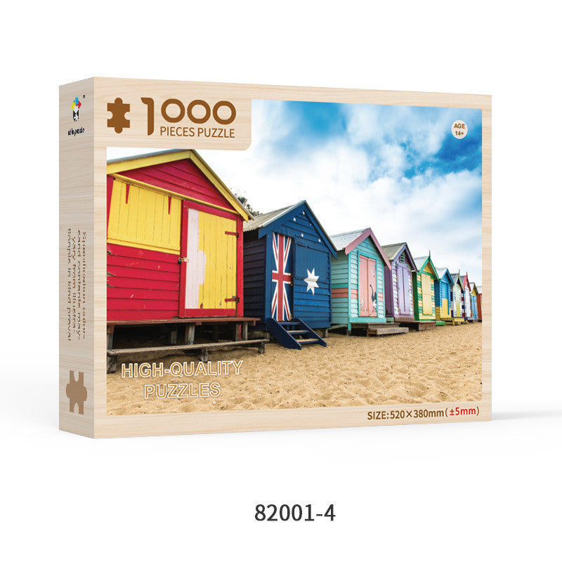 Custom 1000-Piece Wooden Puzzle – Special Shaped Educational Jigsaw for Adults