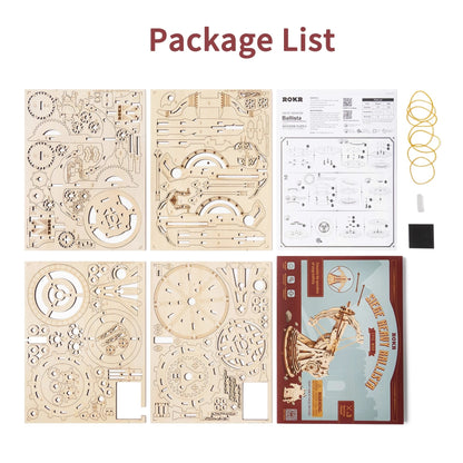 Robotime ROKR KW401 Siege Heavy Ballista 3D Wooden Puzzle – DIY Mechanical Catapult with 360° Rotatable Base & Launch Mechanism