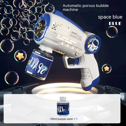 Space Astronaut Bubble Gun – Fully Automatic Electric Bubble Blaster with LED Lights