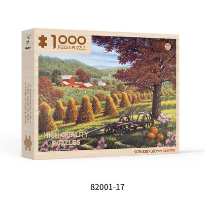 Custom 1000-Piece Wooden Puzzle – Special Shaped Educational Jigsaw for Adults