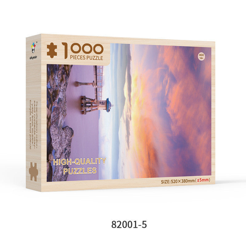 Custom 1000-Piece Wooden Puzzle – Special Shaped Educational Jigsaw for Adults