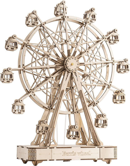 Ferris Wheel Music Box 3D Wooden Puzzle – 232-Piece DIY Rotatable Model