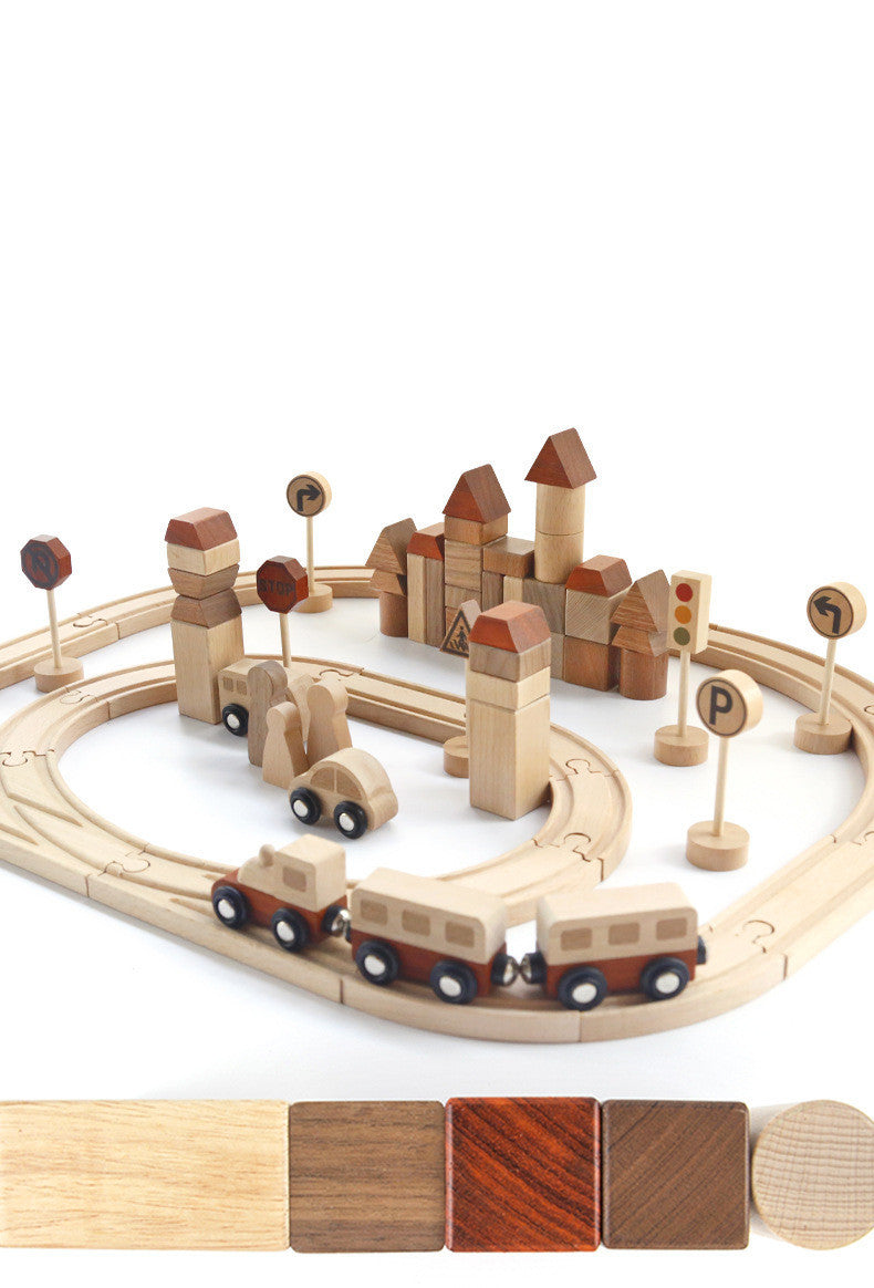 Wooden Forest Track Puzzle – Children's DIY Urban Rail Transit Construction Toy Set