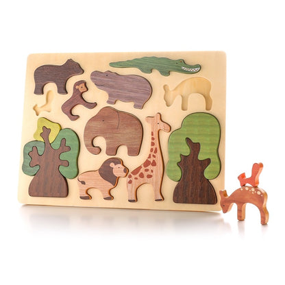 Wooden Animal Jigsaw Puzzle – Educational Montessori Toy for Toddlers & Kids