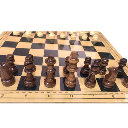 Folding Magnetic Wooden Chess Set – Portable Travel Chess Game with Full-Size Pieces