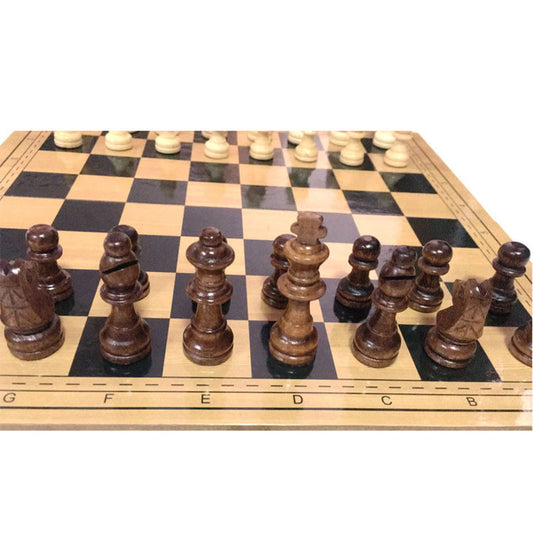 Folding Magnetic Wooden Chess Set – Portable Travel Chess Game with Full-Size Pieces