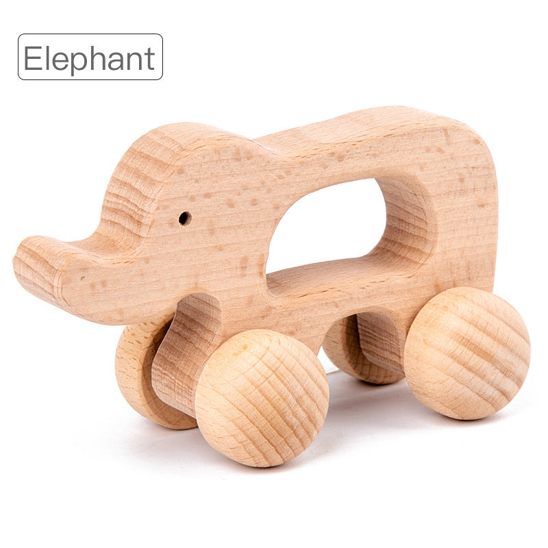 Cute Animal Wooden Baby Toy – Montessori Push & Stack Blocks for Infants