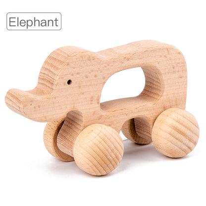 Cute Animal Wooden Baby Toy – Montessori Push & Stack Blocks for Infants