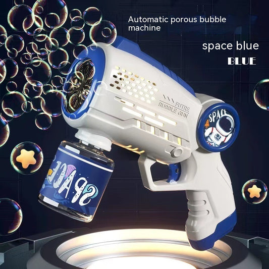 Space Astronaut Bubble Gun – Fully Automatic Electric Bubble Blaster with LED Lights