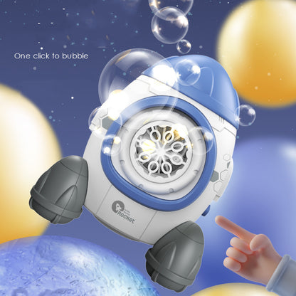 Rocket-Shaped Automatic Bubble Machine with Lights & Music