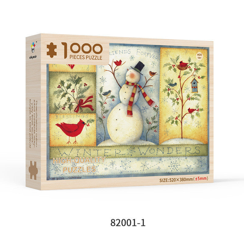 Custom 1000-Piece Wooden Puzzle – Special Shaped Educational Jigsaw for Adults