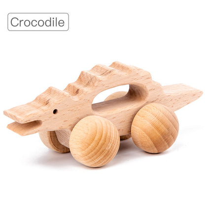 Cute Animal Wooden Baby Toy – Montessori Push & Stack Blocks for Infants