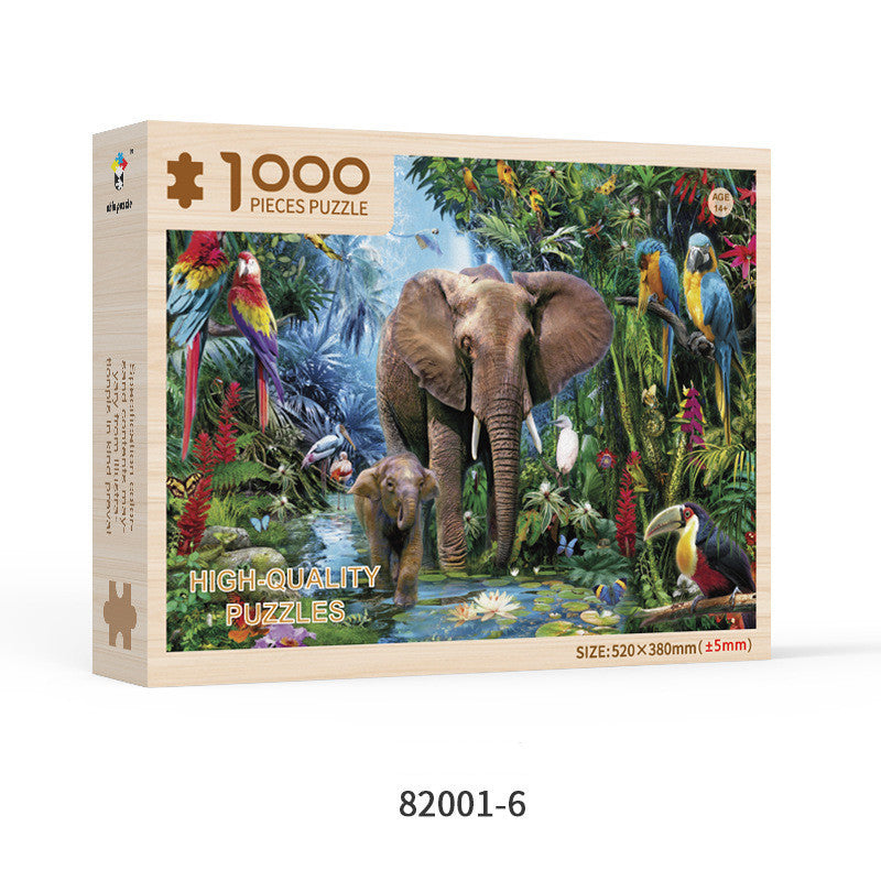 Custom 1000-Piece Wooden Puzzle – Special Shaped Educational Jigsaw for Adults