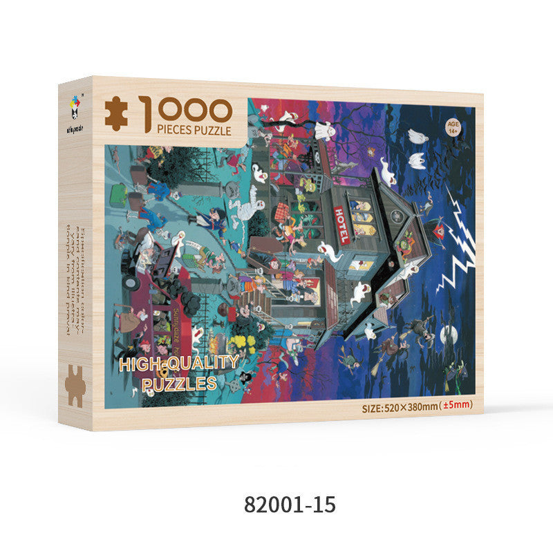Custom 1000-Piece Wooden Puzzle – Special Shaped Educational Jigsaw for Adults