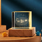 3D Transparent Crystal Cube Night Lamp – USB Desktop Decoration with 3D Etched Design, Warm Ambient Lighting for Bedroom & Kids Party Gift