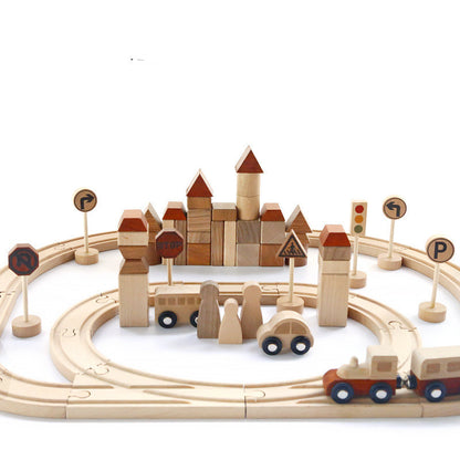 Wooden Forest Track Puzzle – Children's DIY Urban Rail Transit Construction Toy Set