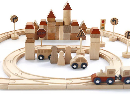 Wooden Forest Track Puzzle – Children's DIY Urban Rail Transit Construction Toy Set