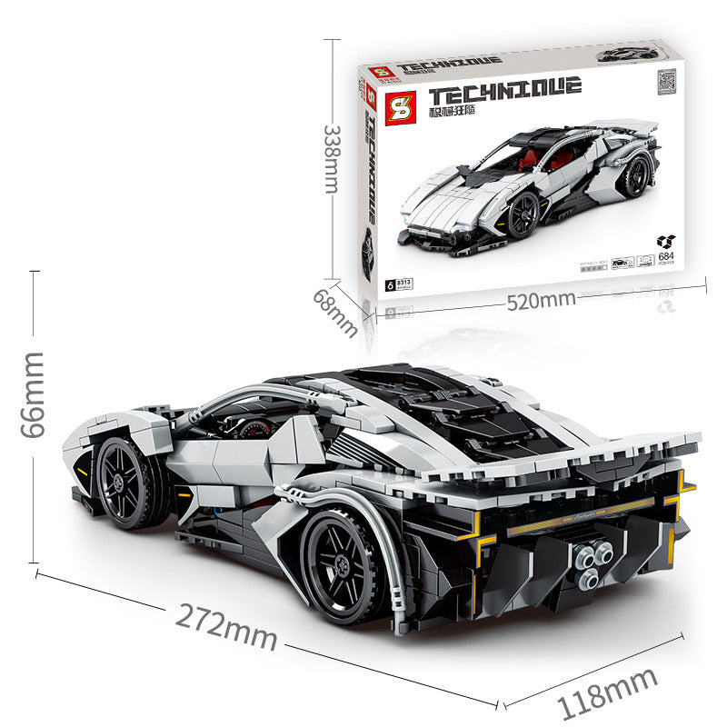 Boys Sports Car Building Block Kit – STEM Educational DIY Model Toy