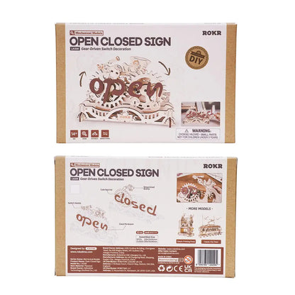 ROKR Open/Closed Sign 3D Wooden Puzzle – Mechanical Door Decor